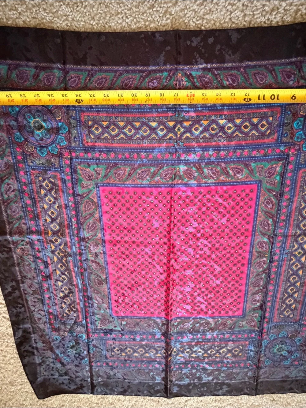 Stylish Paisley Square Accent Scarf - Pink and Black